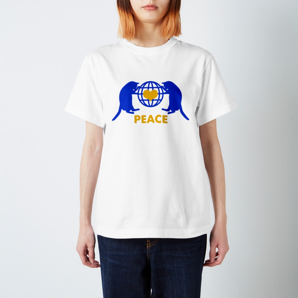 保護猫支援ショップ・パール女将のお宿のpeace  Regular Fit T-Shirt
