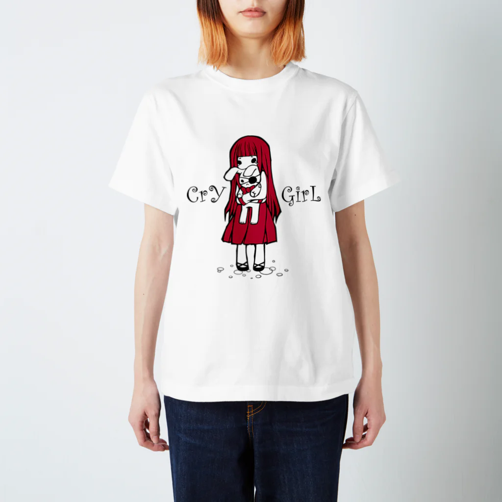 aocollectionの涙少女(赤) Regular Fit T-Shirt