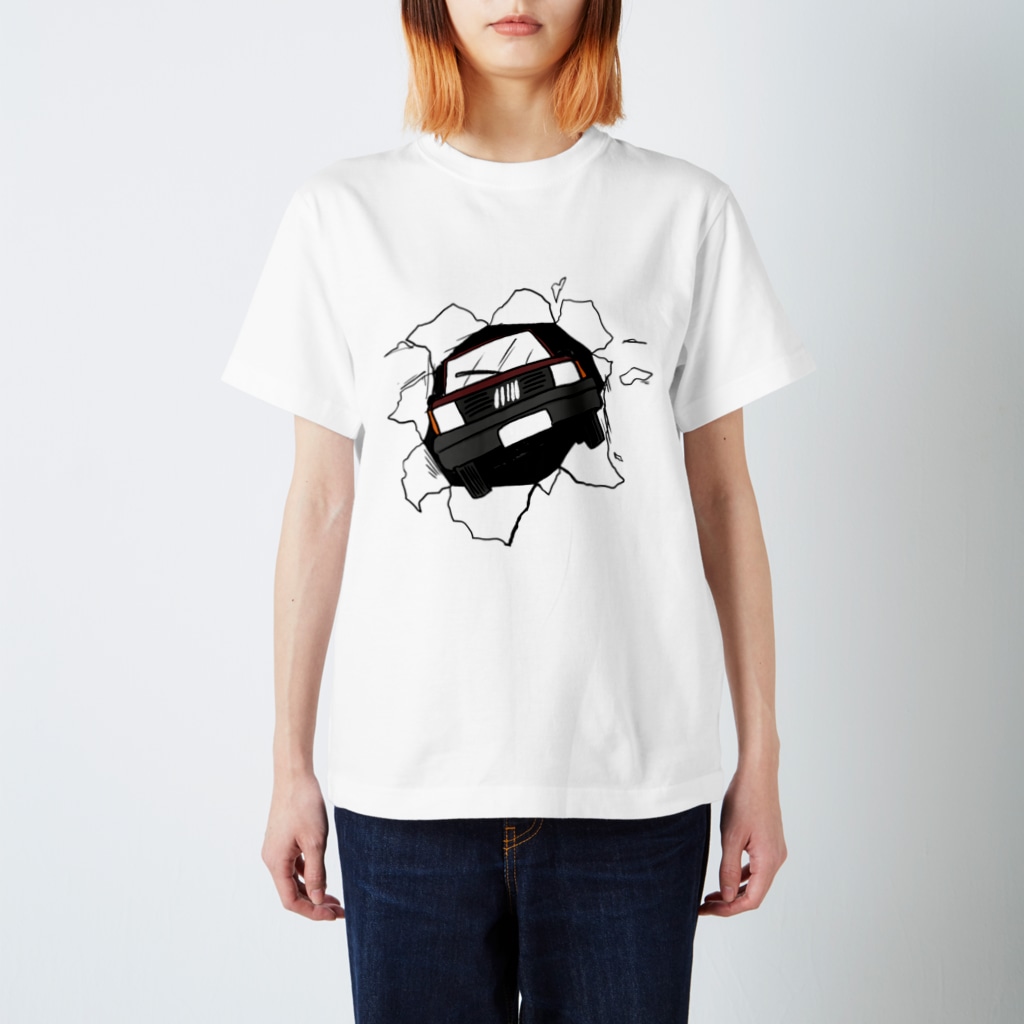 pandaticsのチョコ色のとびだすくるま！ Regular Fit T-Shirt