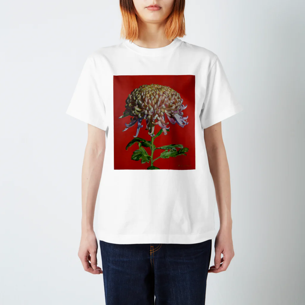 骸骨がメインの作品の大菊 Regular Fit T-Shirt