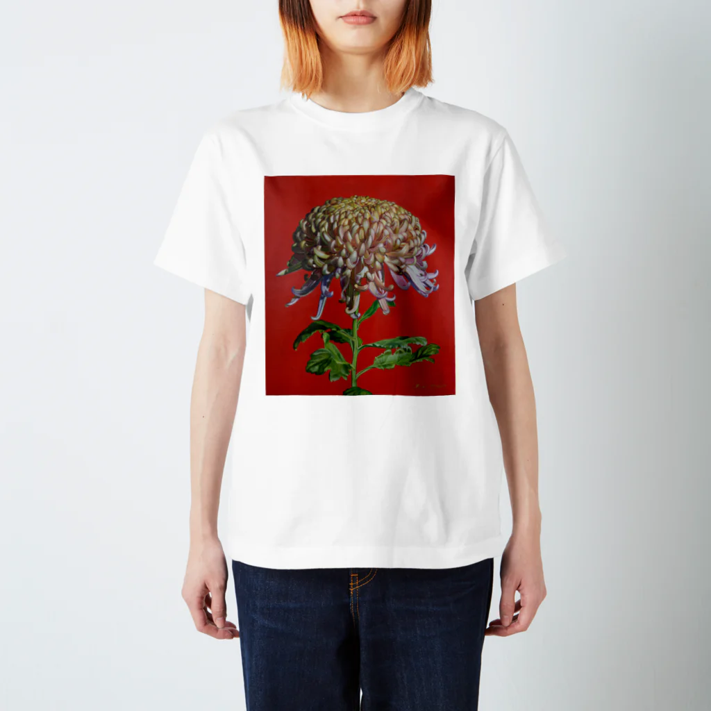 骸骨がメインの作品の大菊 スタンダードTシャツ