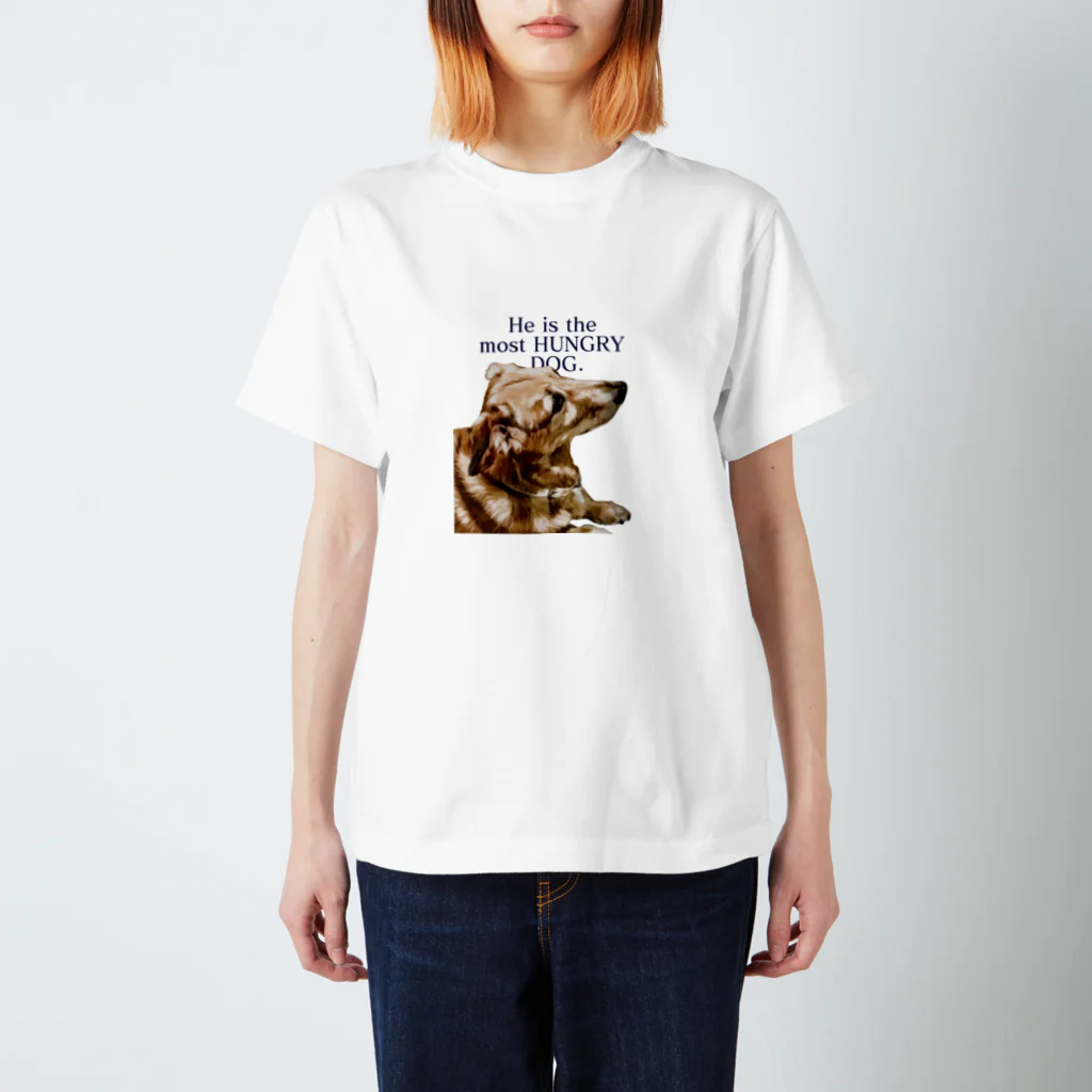 the most "DOG"のhe is the most hungry dog. BLUE スタンダードTシャツ