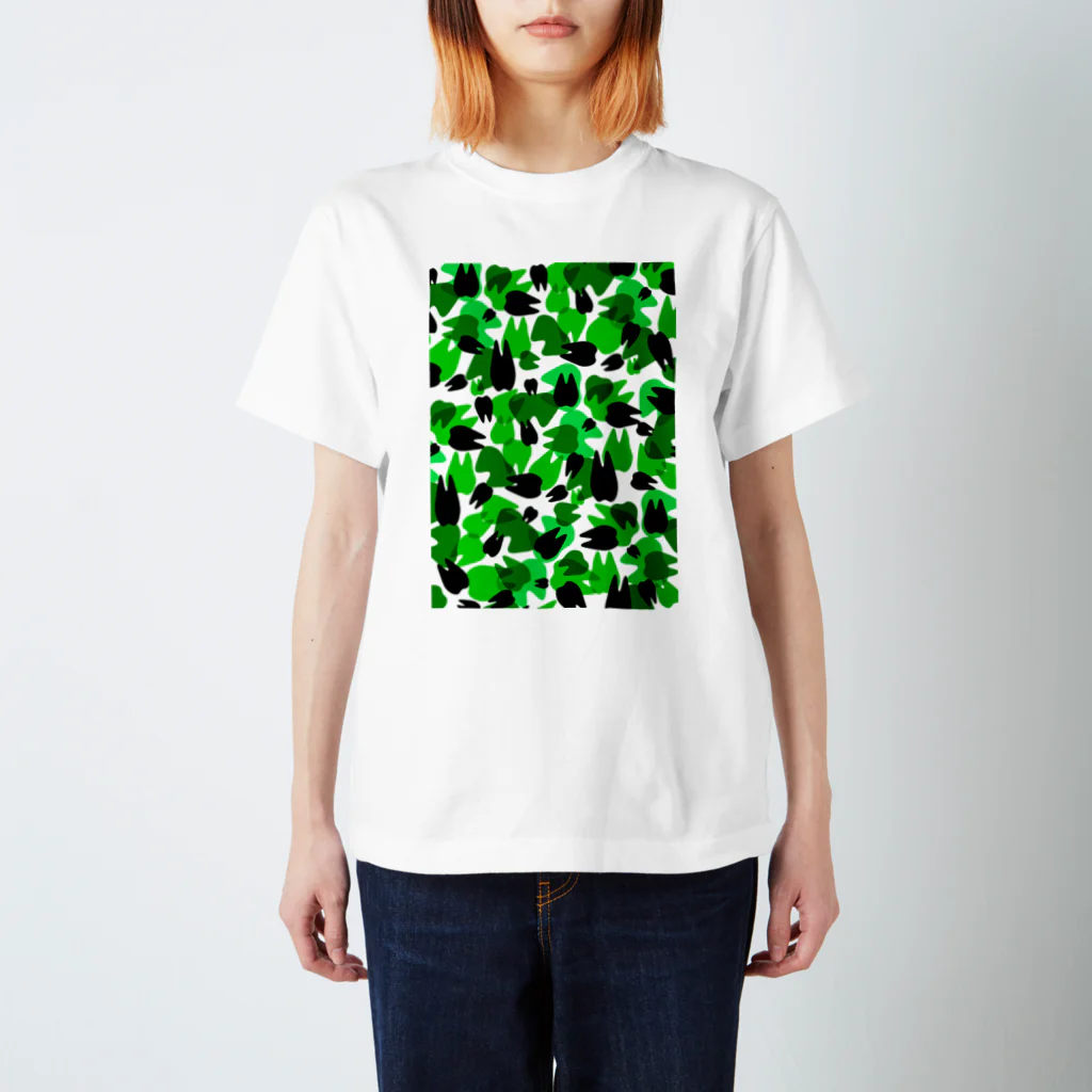 KAAK studioのTooth camo・ライトグリーン スタンダードTシャツ