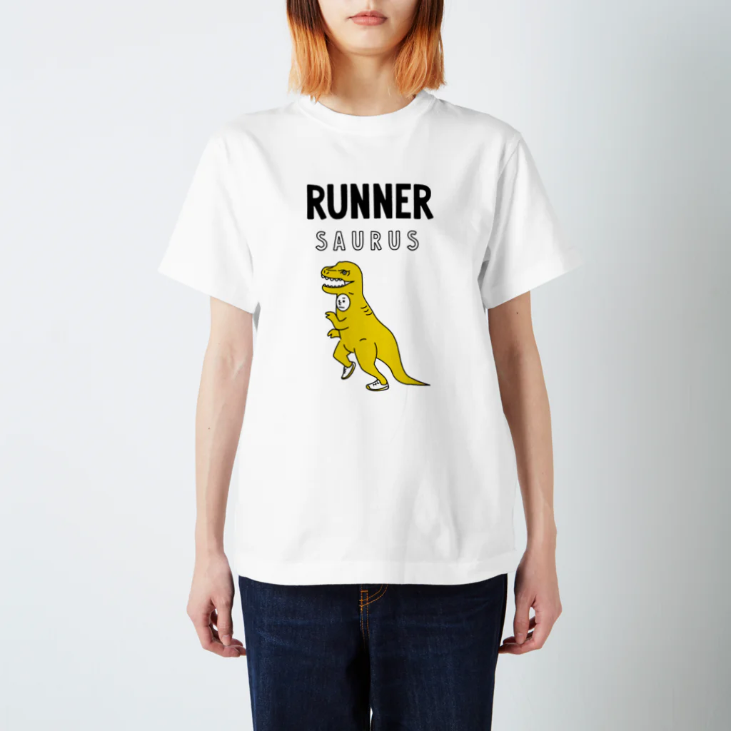 nachoskawamotoのT-REXrace大山2022 ランナーサウルスT両面 Regular Fit T-Shirt