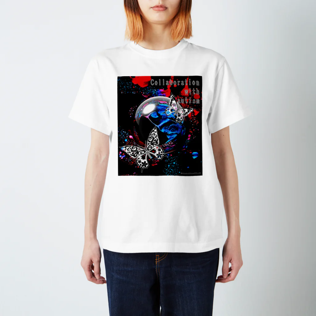 箱庭金魚❀暁姫のCollaboration with autism蝶スパッタリング スタンダードTシャツ