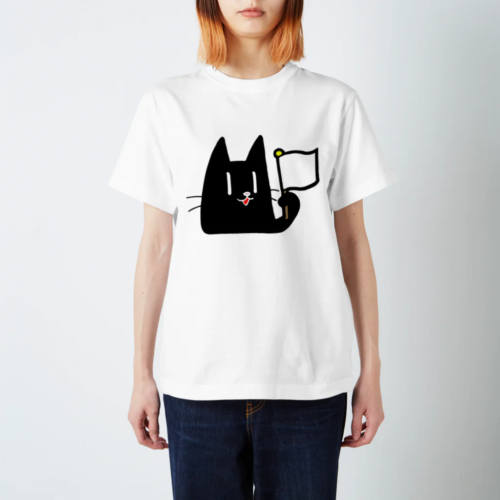 SHUNROの黒ネコ03 スタンダードTシャツ
