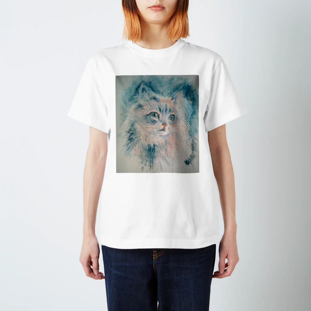 こぴ家の青い瞳の猫 スタンダードTシャツ