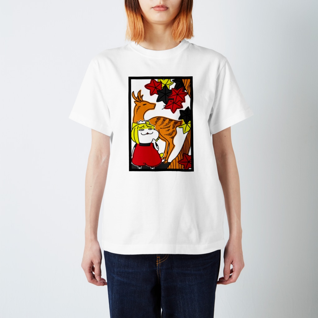 花札 鹿に紅葉 あのネコ 今度は Anoneko のスタンダードtシャツ通販 Suzuri スズリ