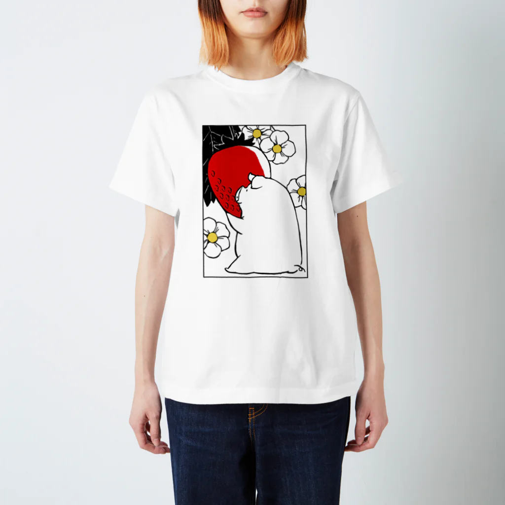 前髪ぱっつん◆SUZURI店の苺と豚 スタンダードTシャツ