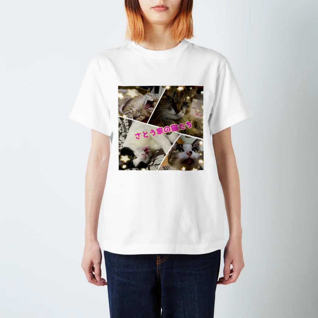 永遠森屋のさとう家の猫たちシリーズTシャツ 티셔츠