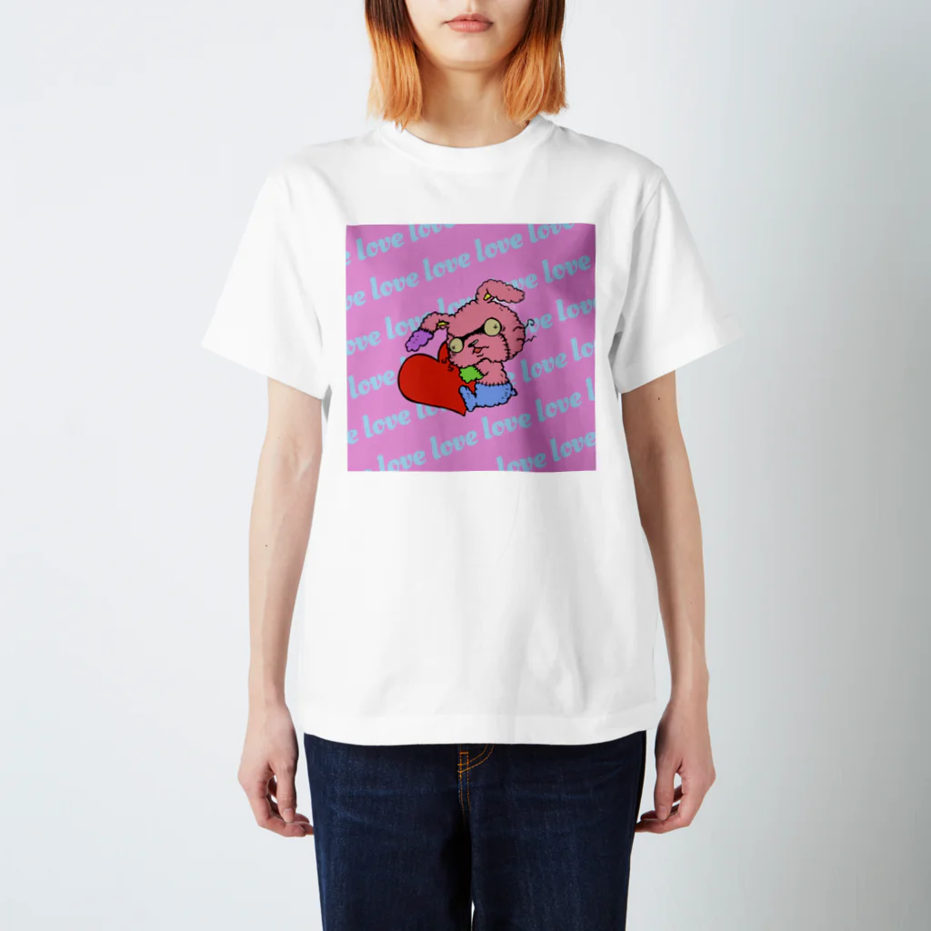 谷　夜風グッズのヘドロバニーちゃん（ぎゅっとハート） スタンダードTシャツ