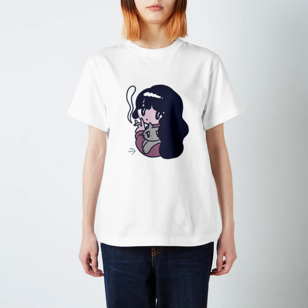 微々子(Viviko)のねことタバコと私 スタンダードTシャツ