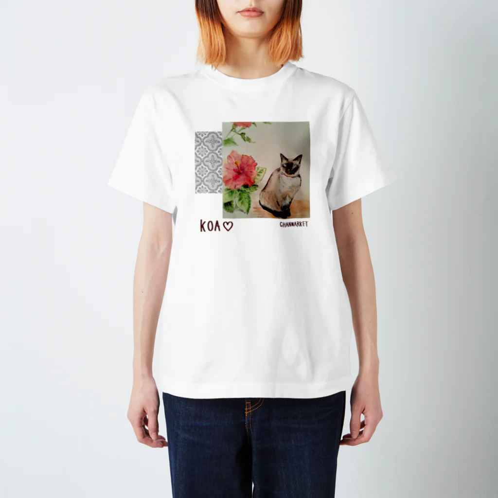 CHANMARKET のハイビスカスとシャム猫コア氏 Regular Fit T-Shirt