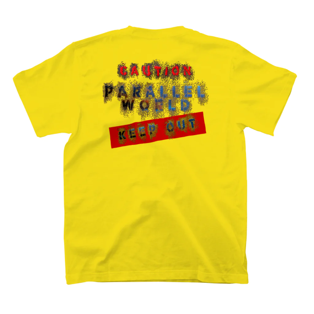 PALA's SHOP　cool、シュール、古風、和風、のcaution「parallelworld」ー立入禁止(バックプリント) スタンダードTシャツの裏面