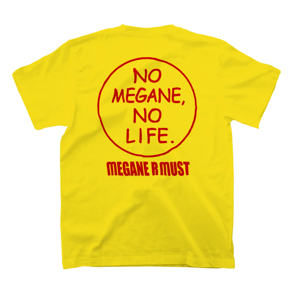 死亡フラグの店「長寿」のNO MEGANE, NO LIFE. Regular Fit T-Shirtの裏面