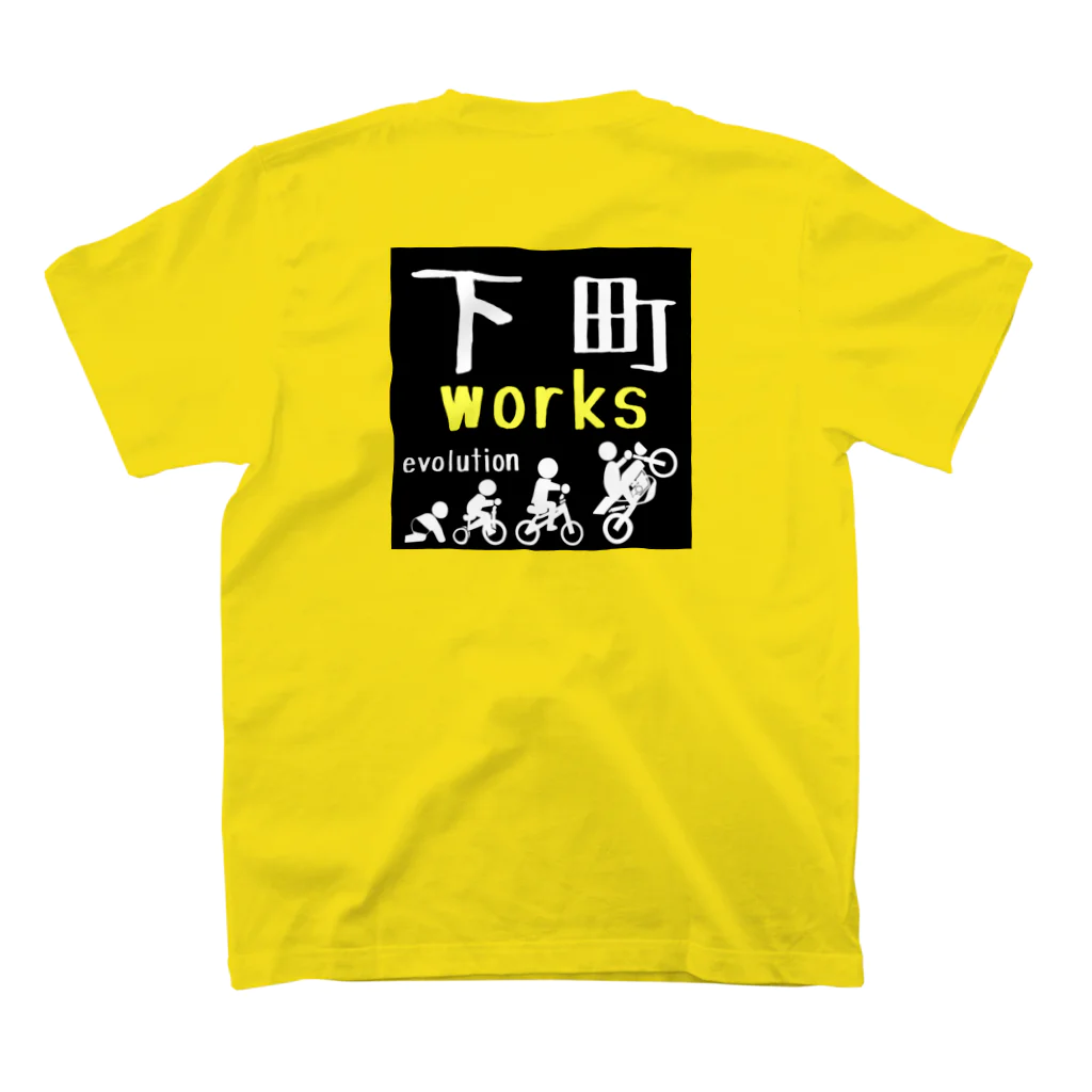 下町worksの下町evo:ブラック バックプリント スタンダードTシャツの裏面