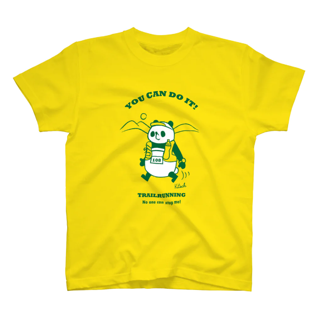 キッチュのトレイルランパンダ【YOU CAN DO IT!】グリーン Regular Fit T-Shirt