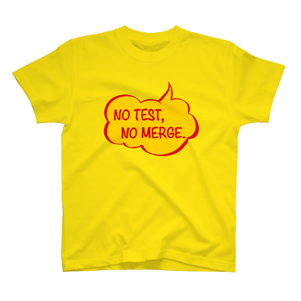 IqophのNO TEST, NO MERGE. スタンダードTシャツ