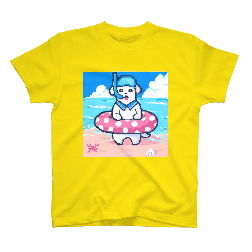 SWEET＆SPICY 【 すいすぱ 】ダーツの🐶夏が楽しみすぎる犬🌞🌊（ドット） スタンダードTシャツ