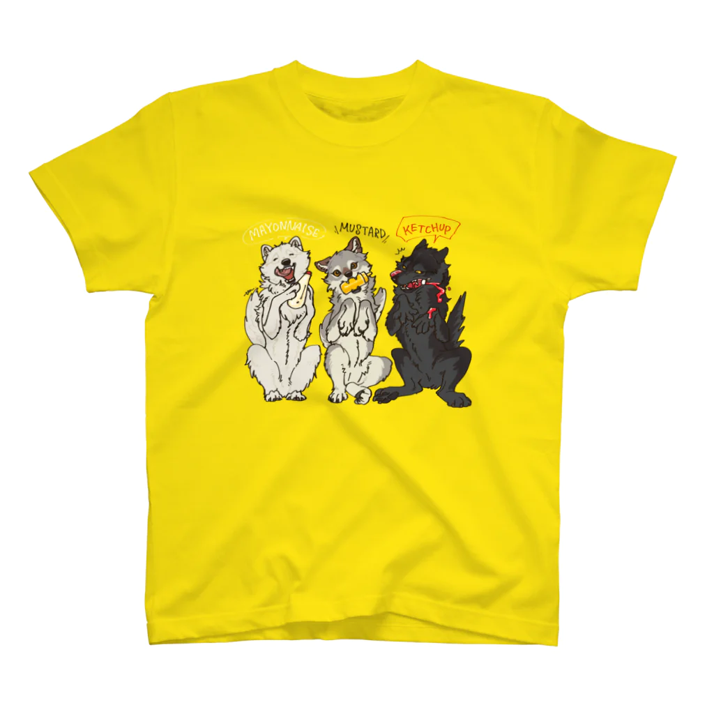 タタナ幻獣館のマヨネーズマスタードケチャップなオオカミ スタンダードTシャツ