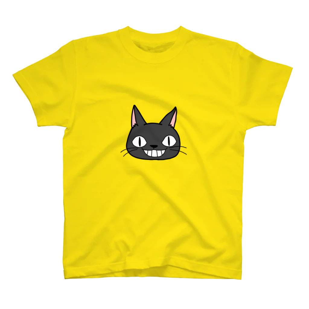 シシシFRIENDSのシシシくろねこ　Face スタンダードTシャツ