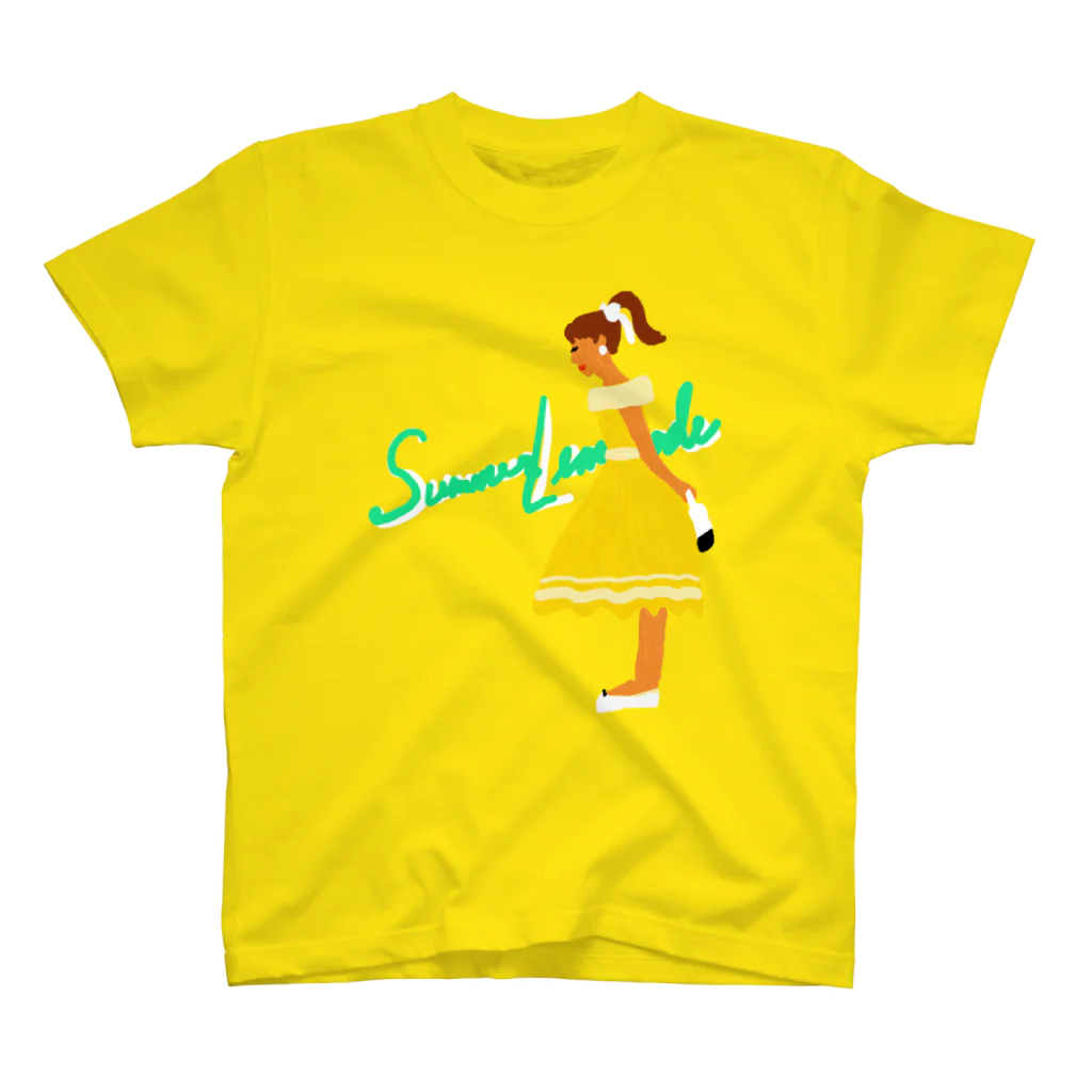 レモンスカッシュの泡の黄色のワンピースの子 スタンダードTシャツ