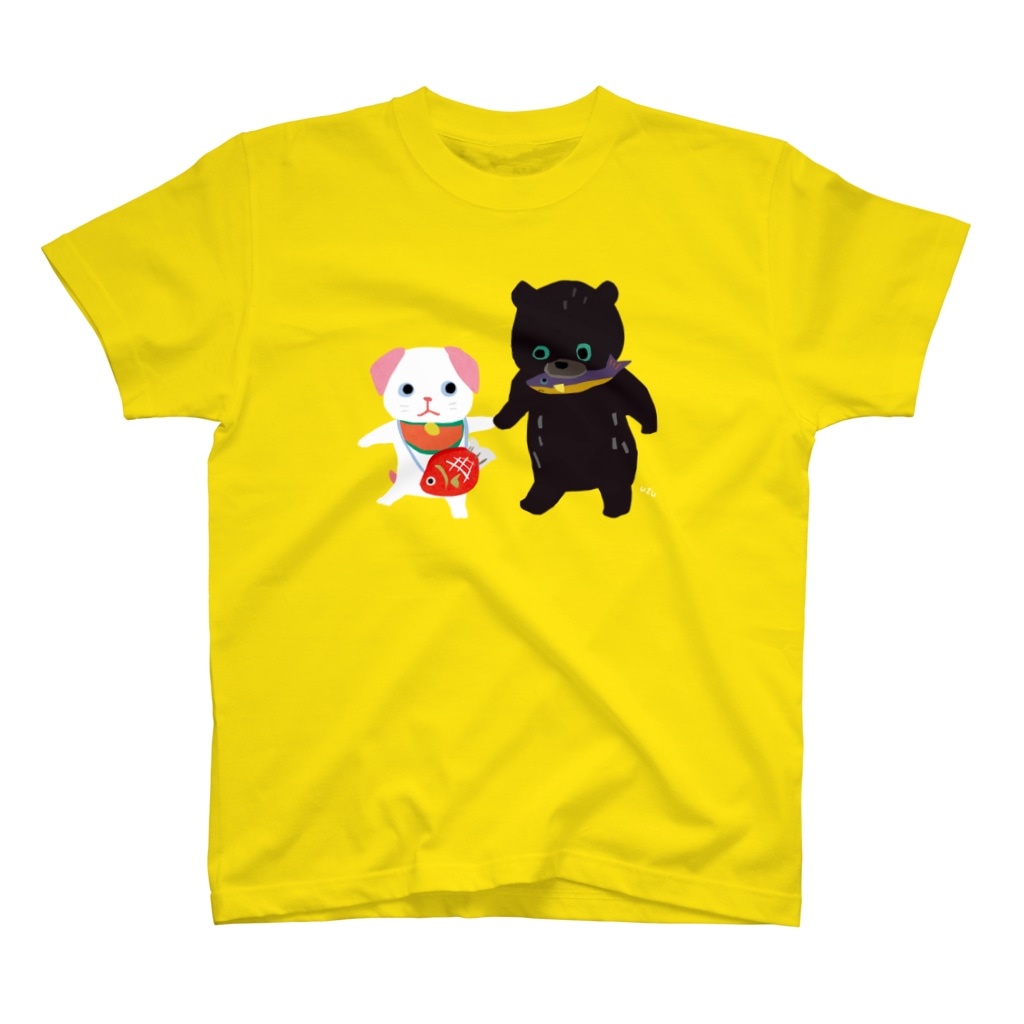 おばけ商店のTOYTOY＜鯛狆と木彫りの熊＞ Regular Fit T-Shirt
