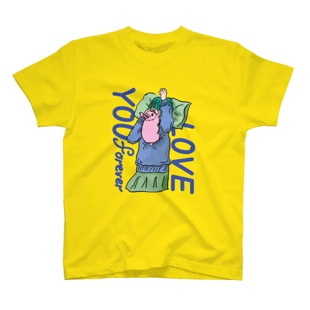 寝不足うさぎのLOVE YOU forever,MOMOKO スタンダードTシャツ