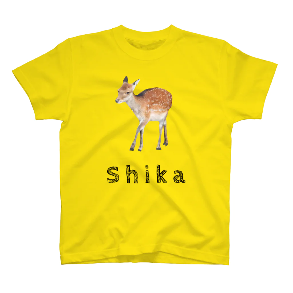 いきもの大好き！ほほえみフレンズのシカのおさんぽ スタンダードTシャツ