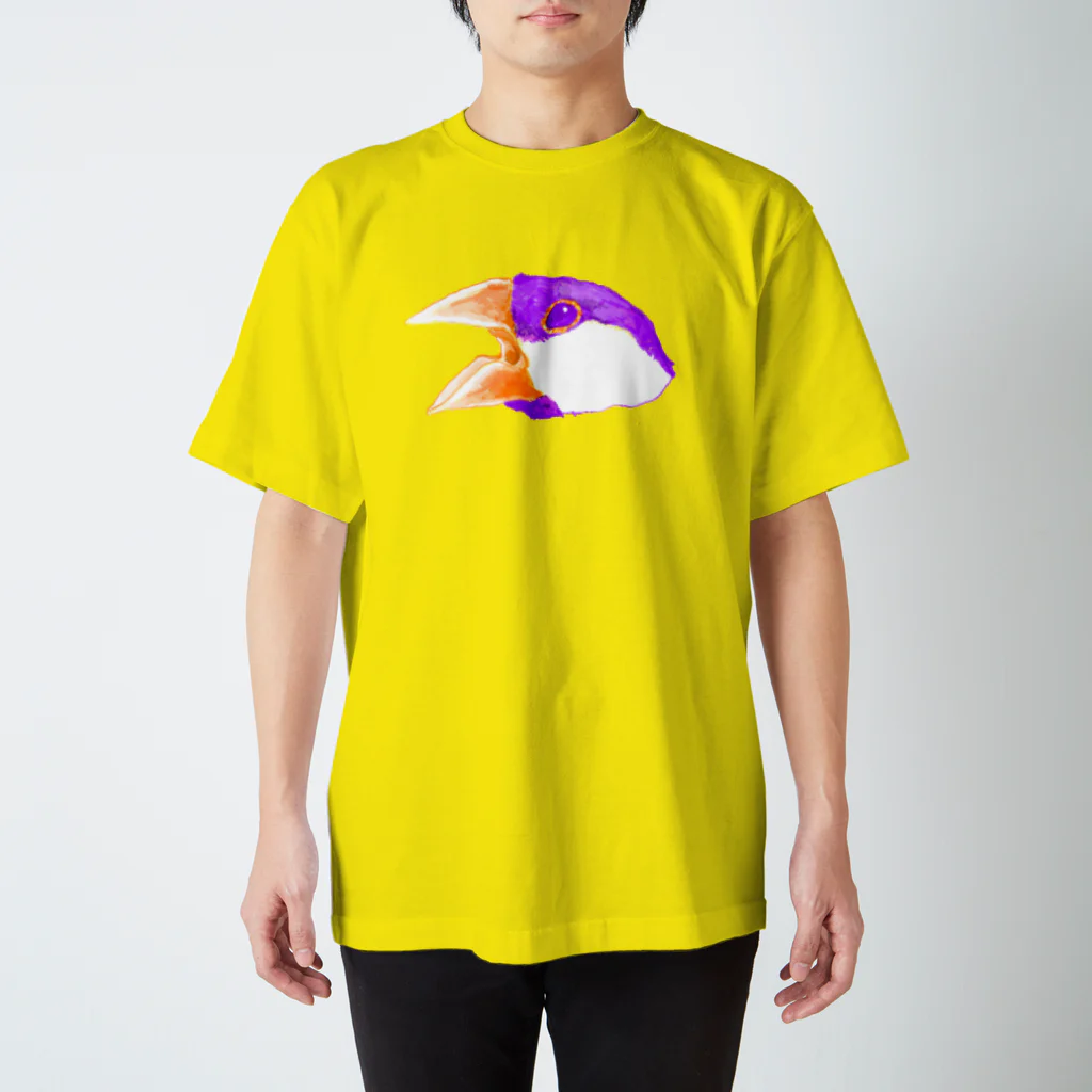 一般の紫×オレンジ文鳥 スタンダードTシャツ