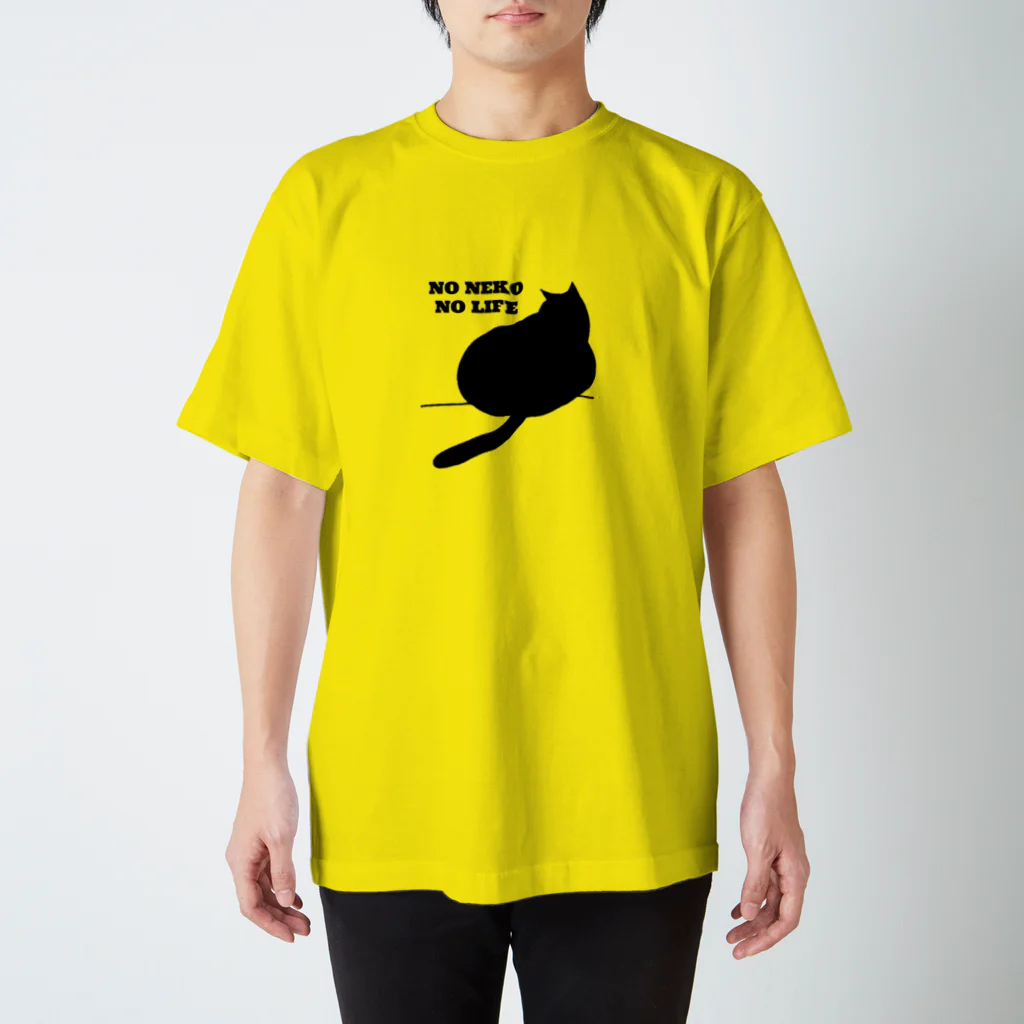 maiko moocsのNO NEKO NO LIFE 黒猫の日常 Regular Fit T-Shirt