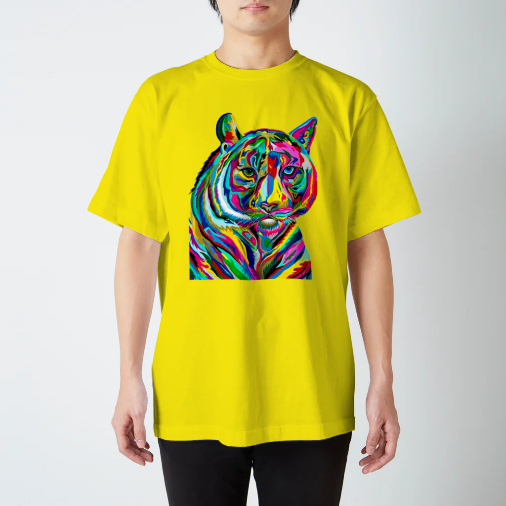 TANSU ART コレクションのカラフルタイガー Regular Fit T-Shirt