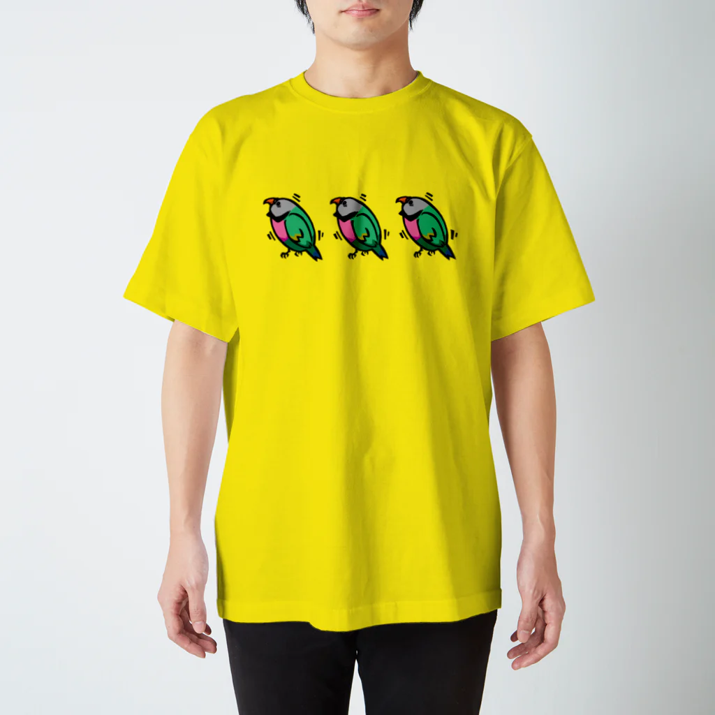 カゲトラのダルマインコのカゲトラさん（呼び鳴き・トリオ） スタンダードTシャツ