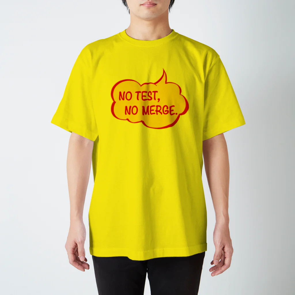 IqophのNO TEST, NO MERGE. スタンダードTシャツ