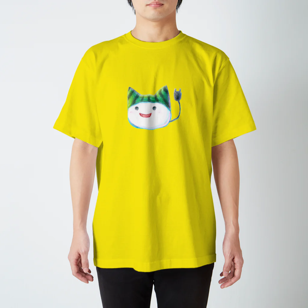 ねこさん爆発ショップのスイカ帽子ねこさん スタンダードTシャツ