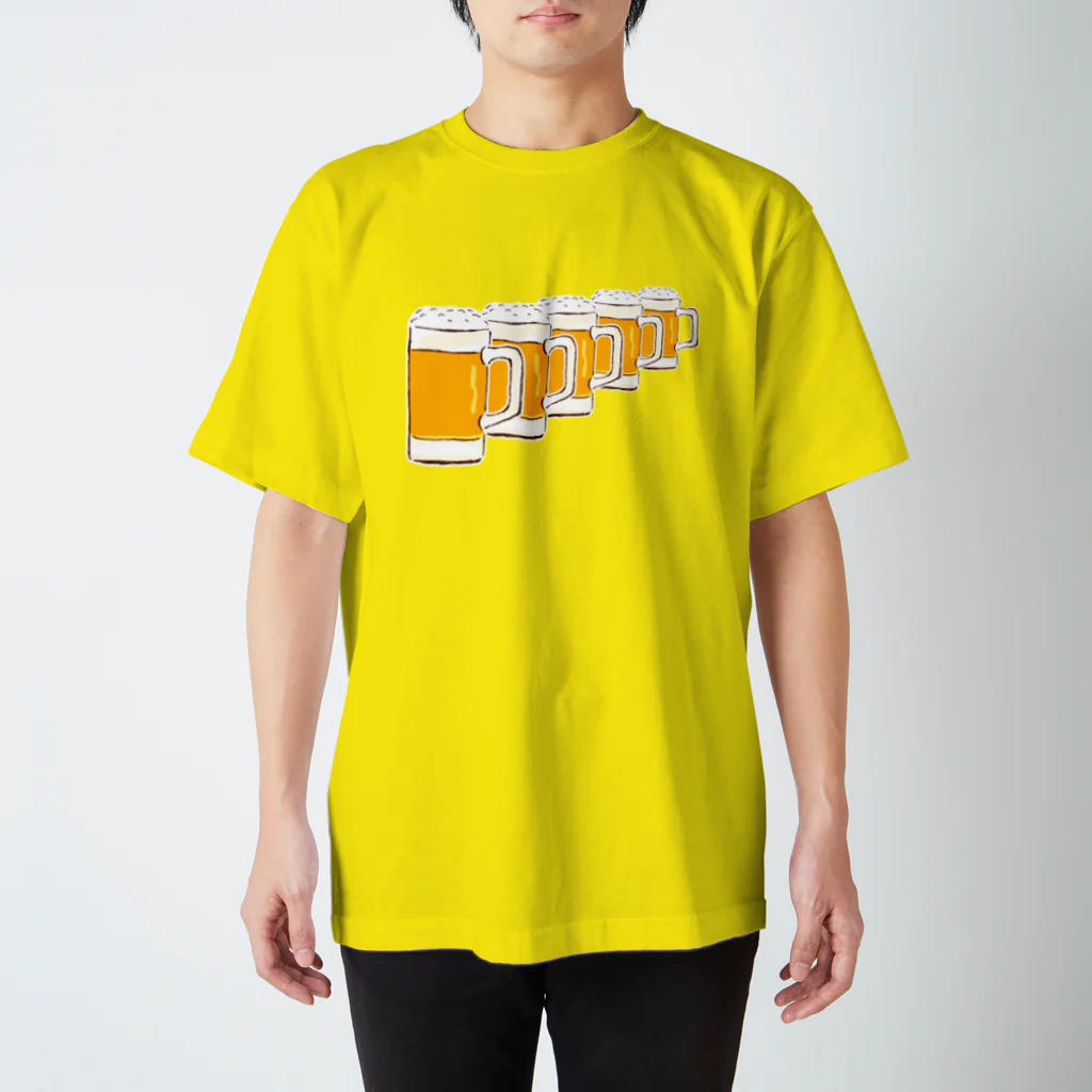 NIKORASU GOのこの夏おすすめ！ビール大好き人間専用デザイン「ビールがずらり！」（Tシャツ・パーカー・グッズ・ETC） スタンダードTシャツ