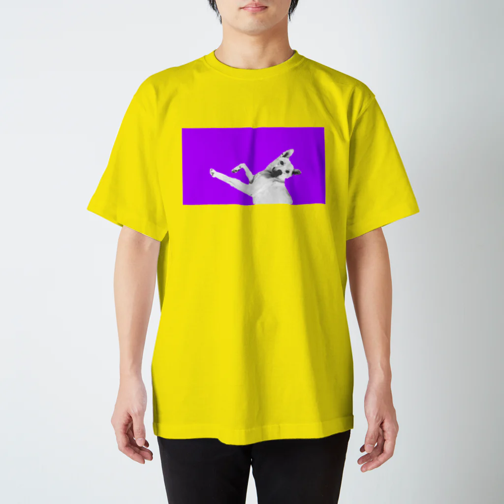 Mix Dog ITEM SHOP MUGIのPurple Mix Dog 雑種犬 プリントTシャツ スタンダードTシャツ