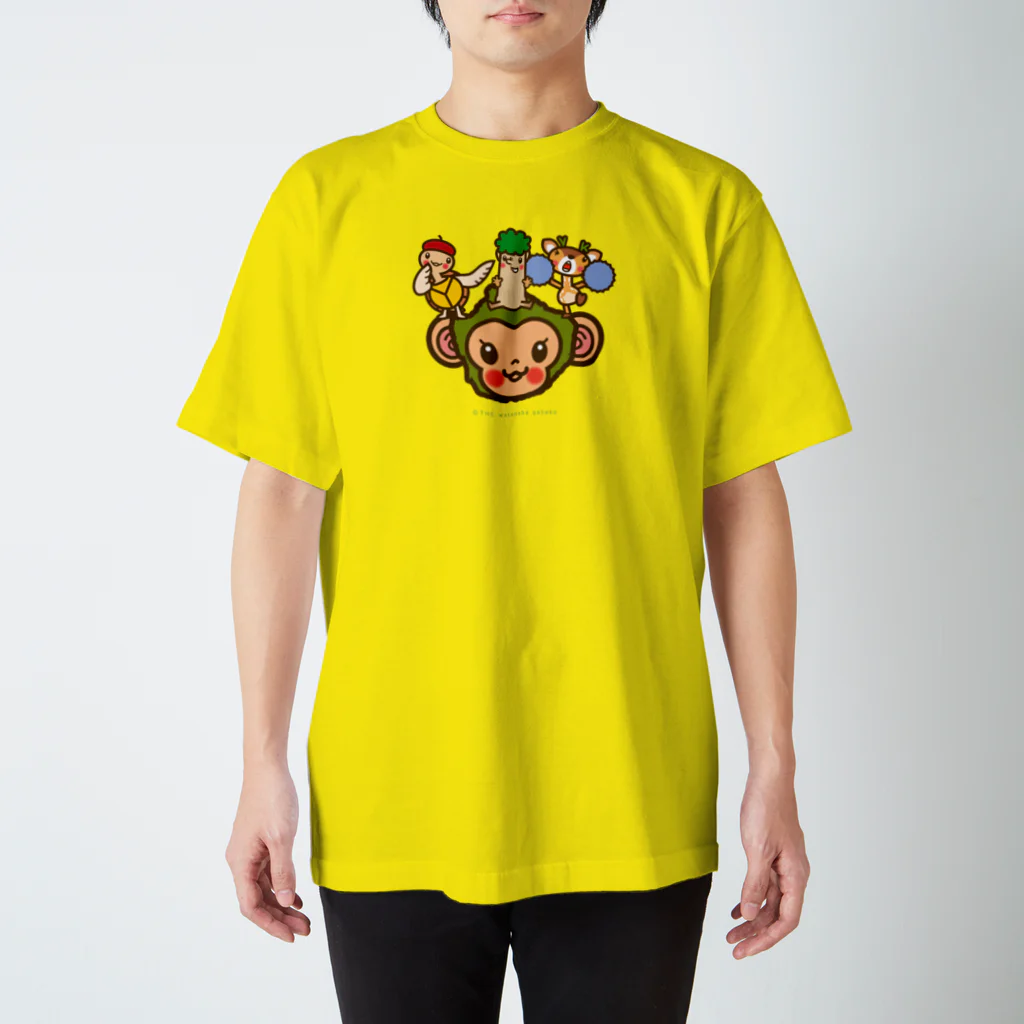 ザ・ワタナバッフルの屋久島弁シリーズ 2：ヤクザル・ヤクシカ・ウミガメ・縄文杉キャラ Regular Fit T-Shirt