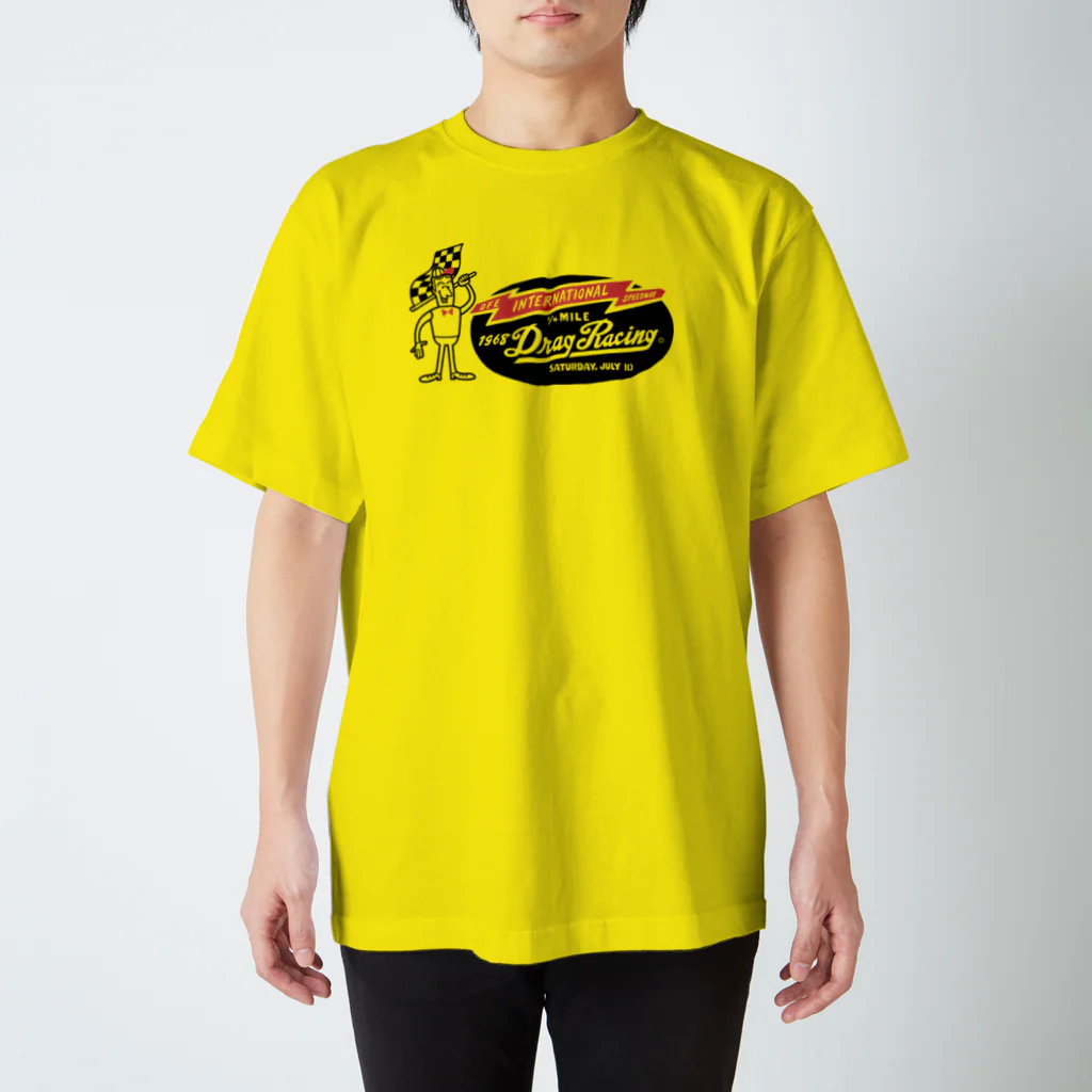 Design For Everydayのドラッグ•レース☆1/4マイル☆アメリカンレトロ　両面 スタンダードTシャツ