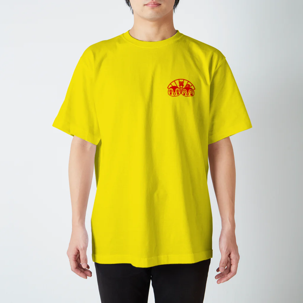 サトウ ヨーコの翼仲良しすずめ（赤プリント） Regular Fit T-Shirt