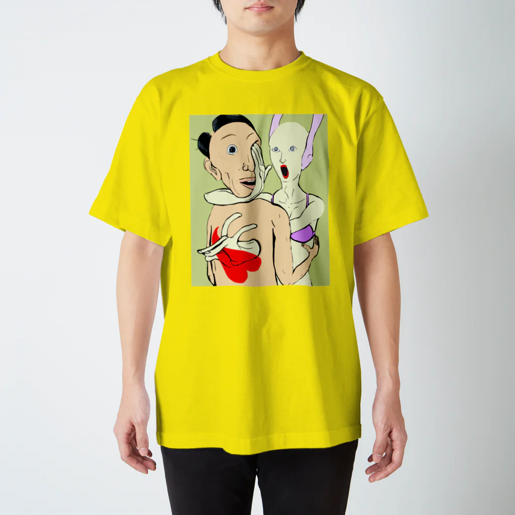 川本三吉漫画店の兎拳法ハート抜き Regular Fit T-Shirt