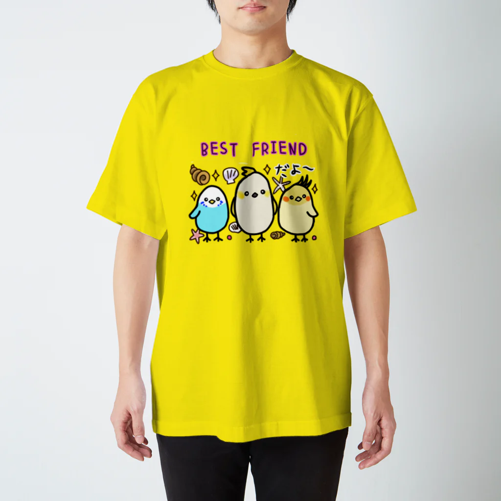 みなまりSHOPの仲良しアニマル　鳥さん スタンダードTシャツ