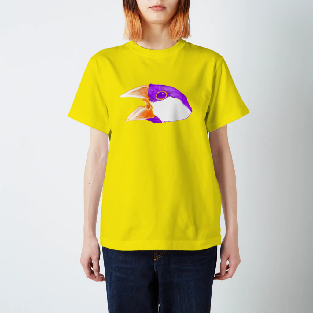 一般の紫×オレンジ文鳥 スタンダードTシャツ