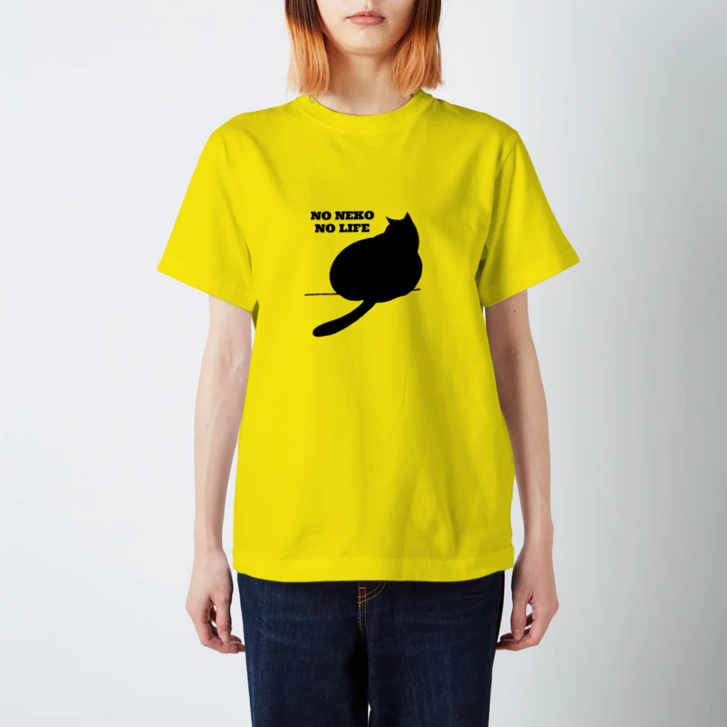 maiko moocsのNO NEKO NO LIFE 黒猫の日常 Regular Fit T-Shirt