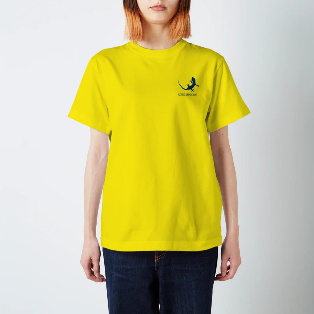 motchamのヤモリ シルエット ロゴ ( ダークブルー ) スタンダードTシャツ