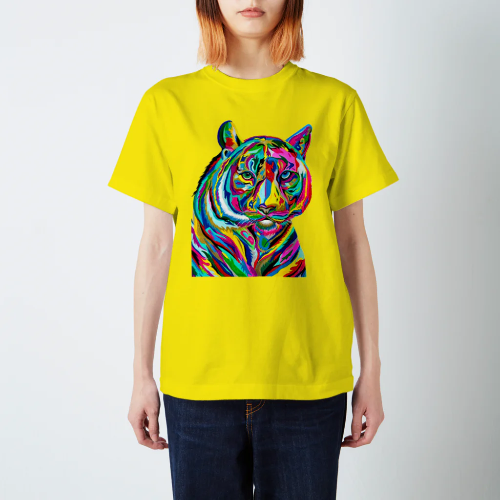 TANSU ART コレクションのカラフルタイガー Regular Fit T-Shirt