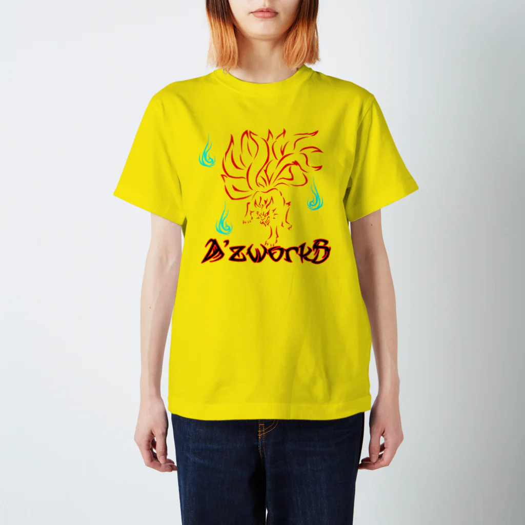 Ａ’ｚｗｏｒｋＳの九尾之狐(赤プリント) Regular Fit T-Shirt