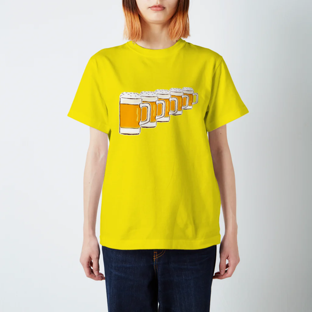 NIKORASU GOのこの夏おすすめ！ビール大好き人間専用デザイン「ビールがずらり！」（Tシャツ・パーカー・グッズ・ETC） スタンダードTシャツ
