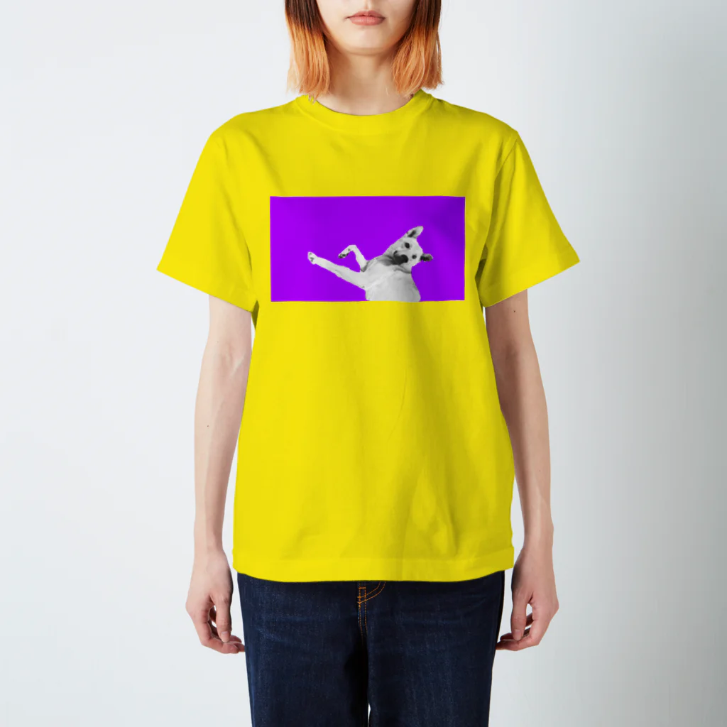 Mix Dog ITEM SHOP MUGIのPurple Mix Dog 雑種犬 プリントTシャツ Regular Fit T-Shirt