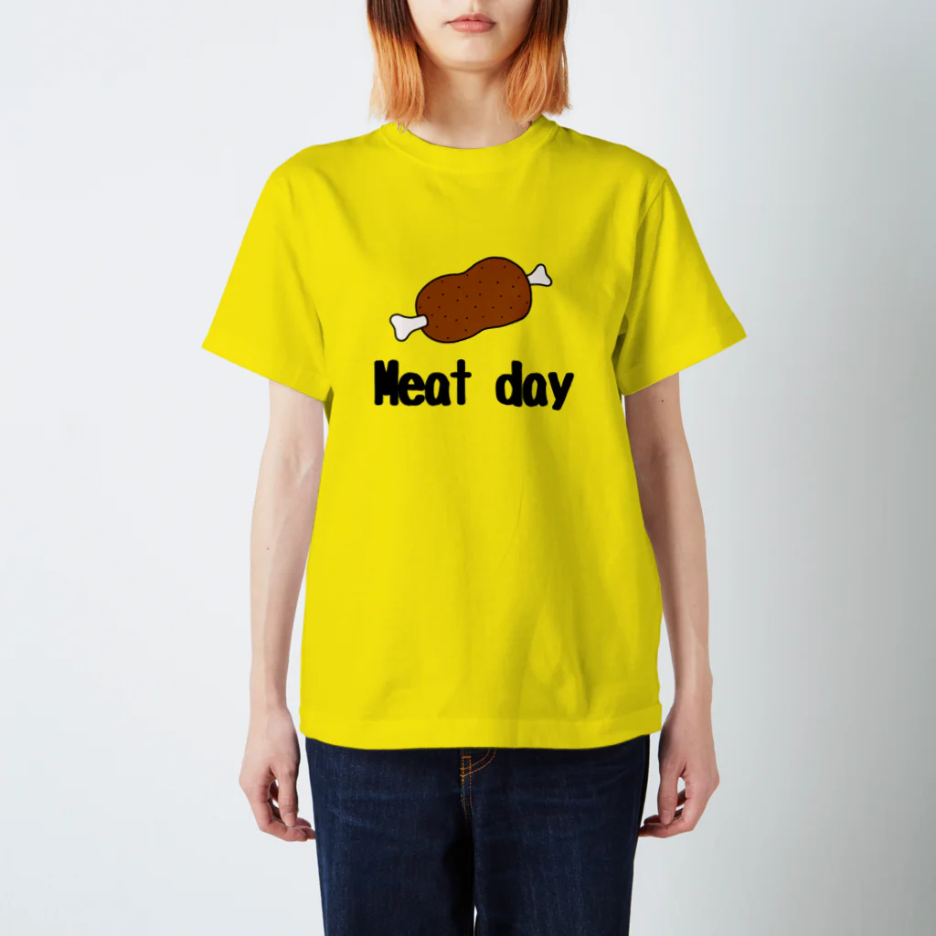 つりてらこグッズ(釣り好き＆おもしろ系)の肉の日Ｔシャツ 티셔츠